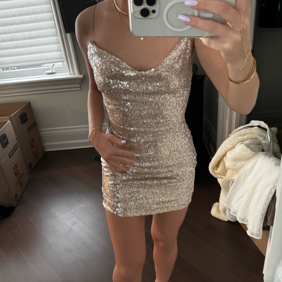 Sparkly party dress with cross back - Picture 2 of 4
